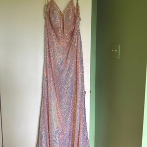 Jules and Cleo prom dress size 20 bnwot pink multicolor sequins